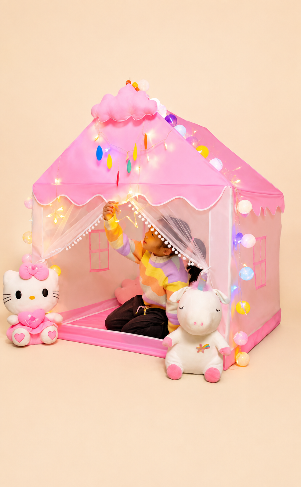 Kids Indoor Play Tent House-Princess Dream Playhouse thumbnail 3