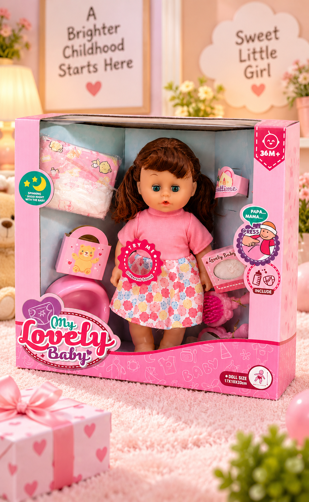 Cute Baby Doll Play Set