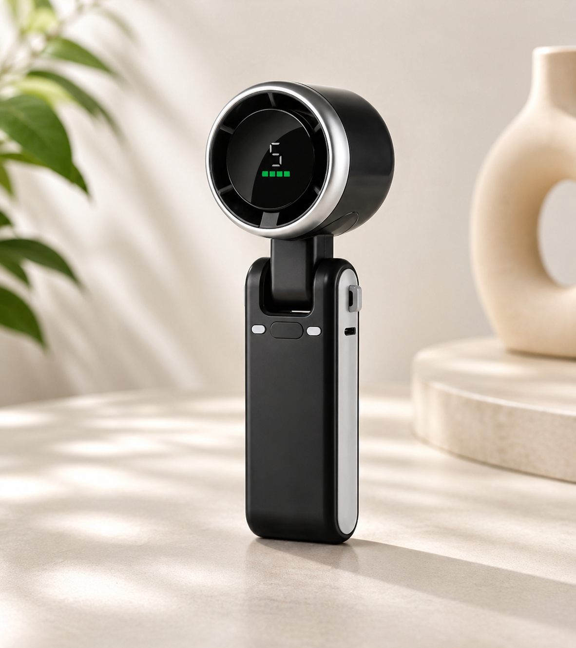1800 mAh 5 Speed Portable Turbo Handheld Fan USB Rechargeable Foldable Mini Cooling Fan thumbnail 4