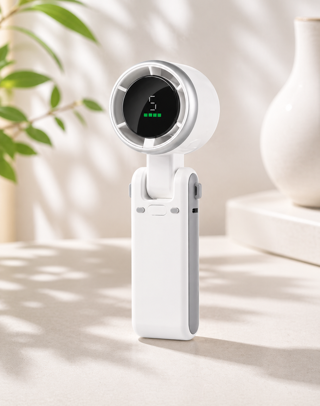 1800 mAh 5 Speed Portable Turbo Handheld Fan USB Rechargeable Foldable Mini Cooling Fan thumbnail 3
