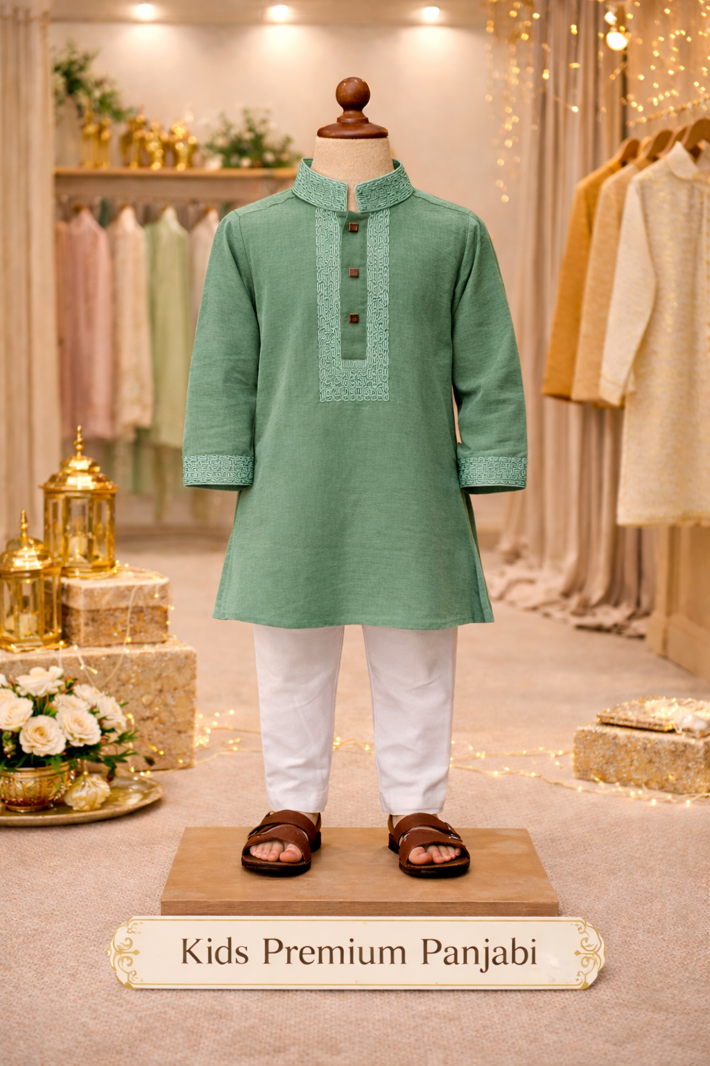 Kids Premium Panjabi Set with Paijama thumbnail 4