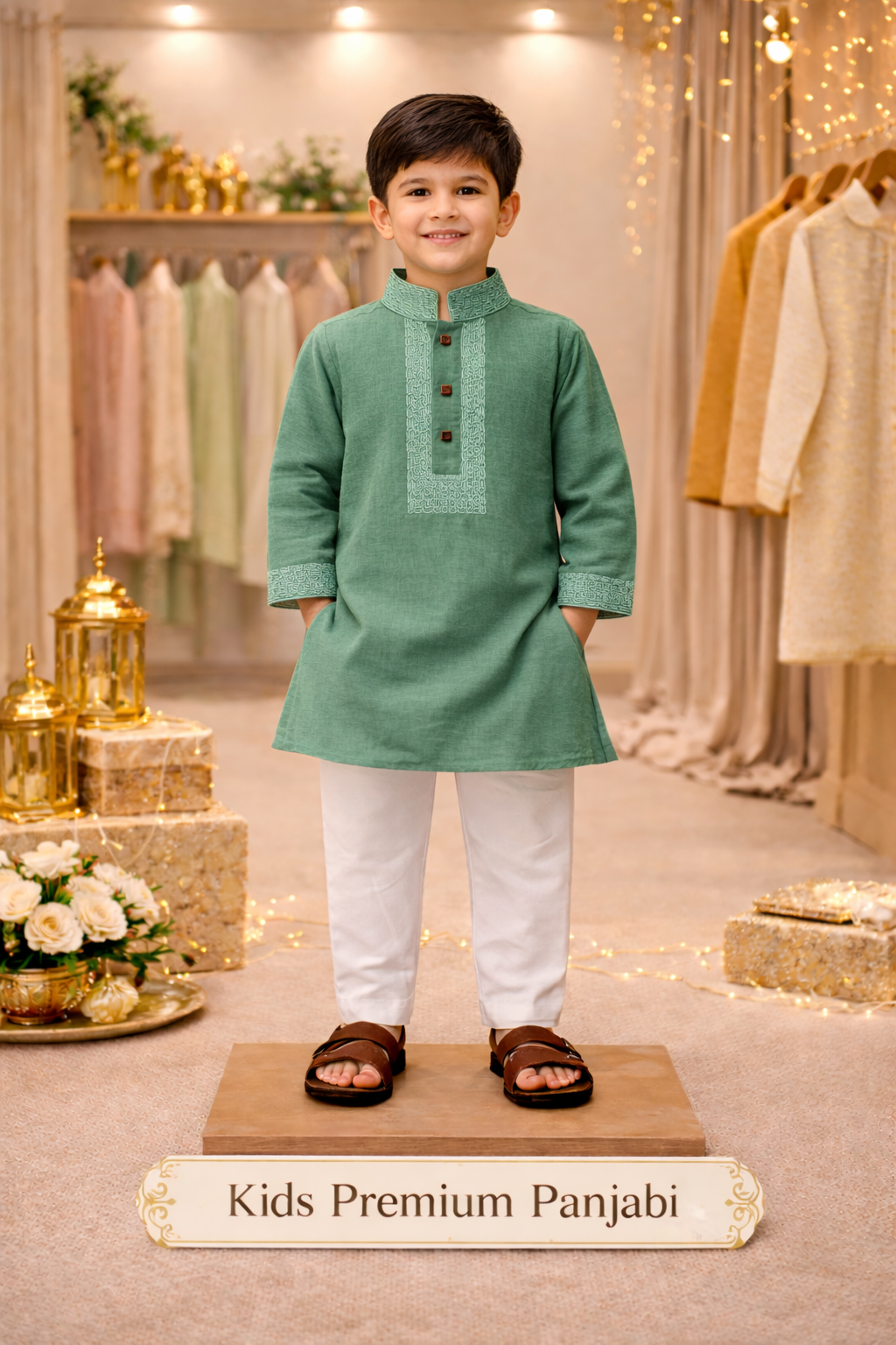 Kids Premium Panjabi Set with Paijama thumbnail 3