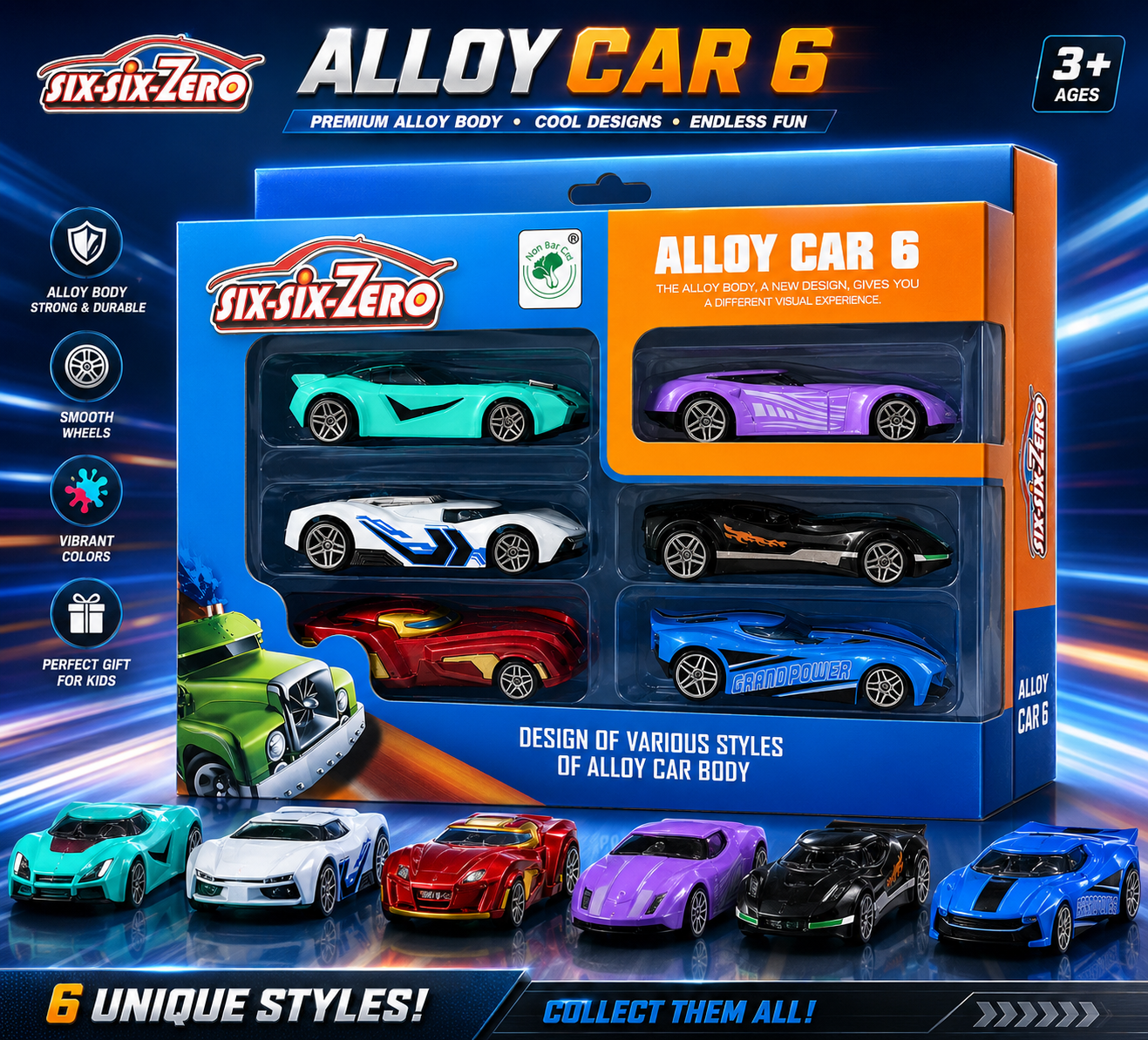 Metal Speedster Car Pack 6 Pcs