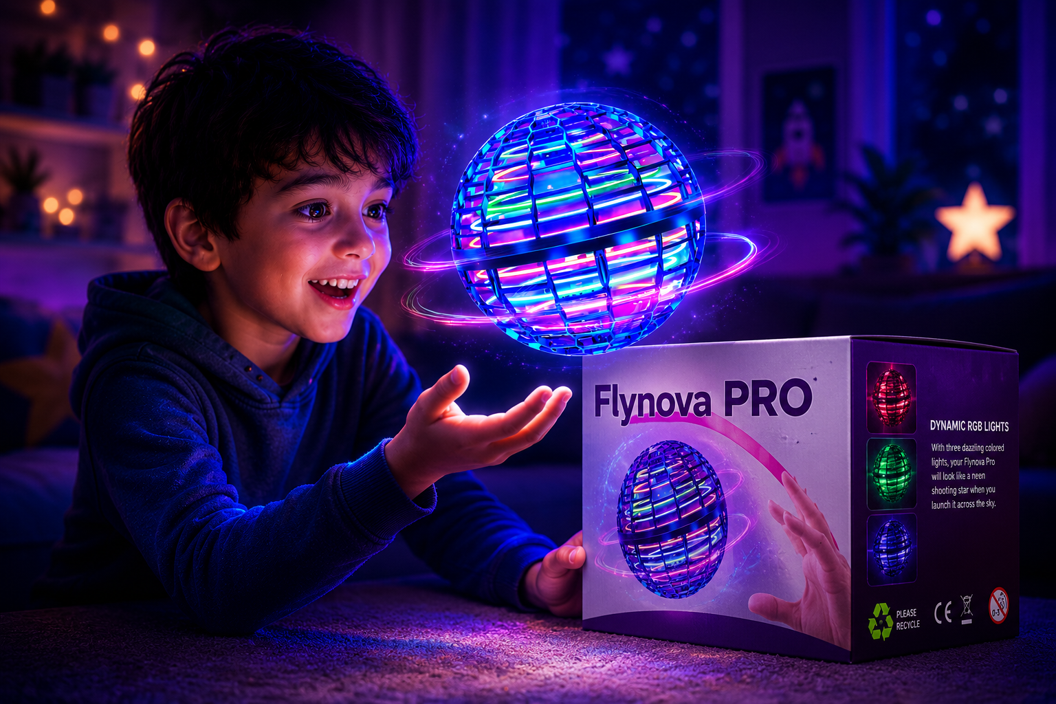 360° RGB Magic Flying Ball Toy thumbnail 2