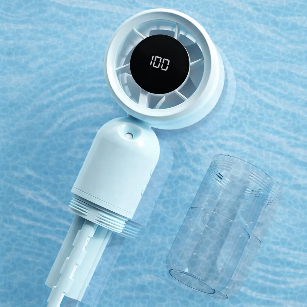 2 in 1 Portable 3000mAh Ice Cooling Mist Spray Fan thumbnail 5