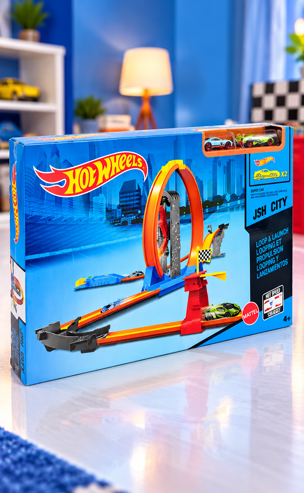 Hot Wheels Loop & Launch Track Set with 2 Toy Cars – Kids Racing Toy (4+ Years) thumbnail 3