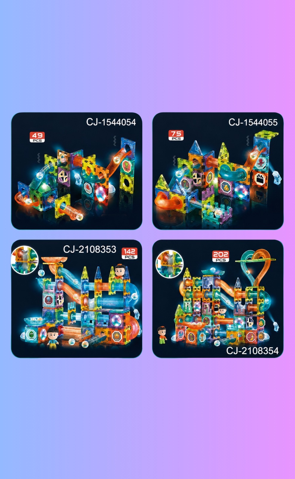 Magic Glow Magnetic Marble Run 110 pcs thumbnail 2