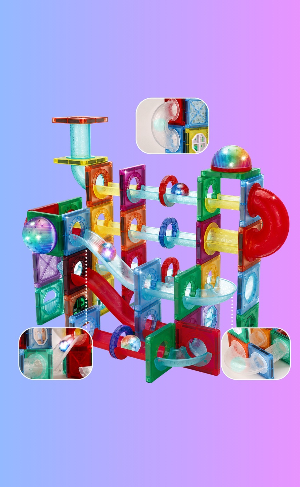 Magic Glow Magnetic Marble Run 110 pcs