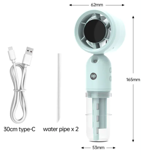 2 in 1 Portable 3000mAh Ice Cooling Mist Spray Fan thumbnail 7