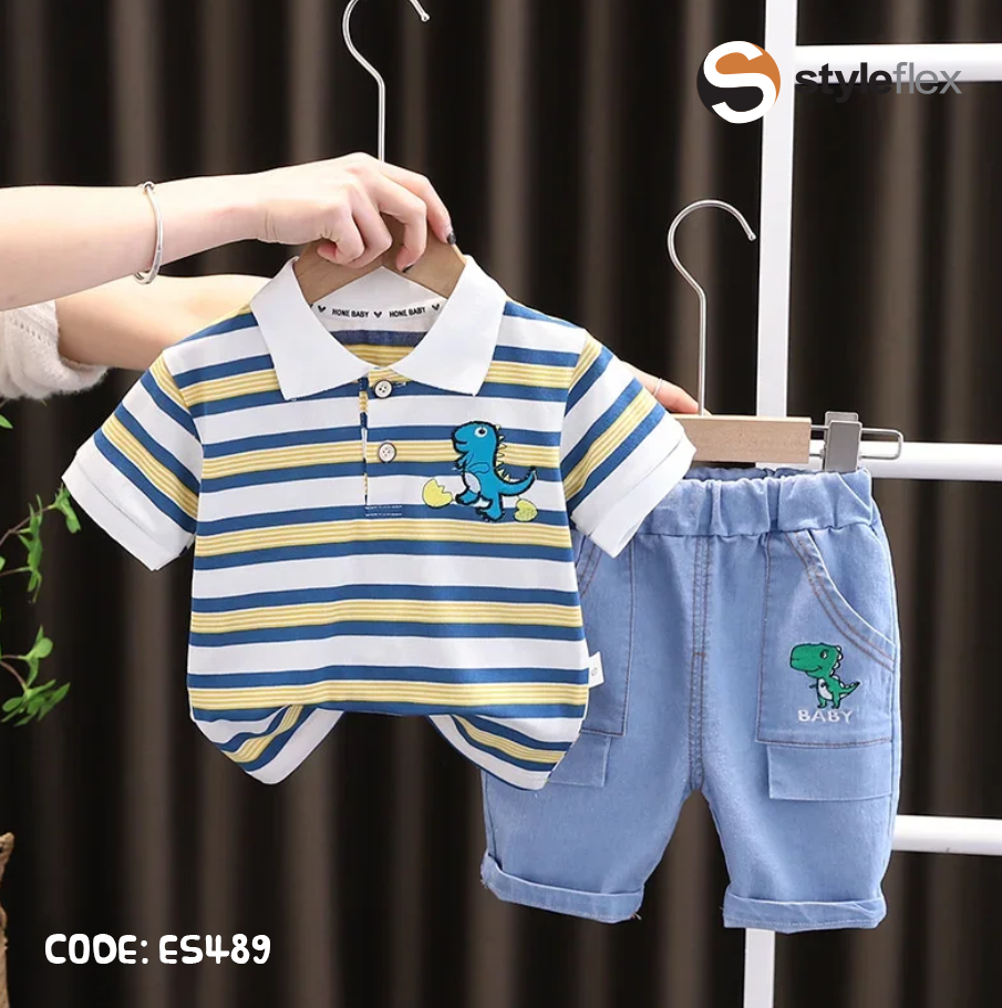 Dino Stripe - Imported Baby Set - Exclusive Set