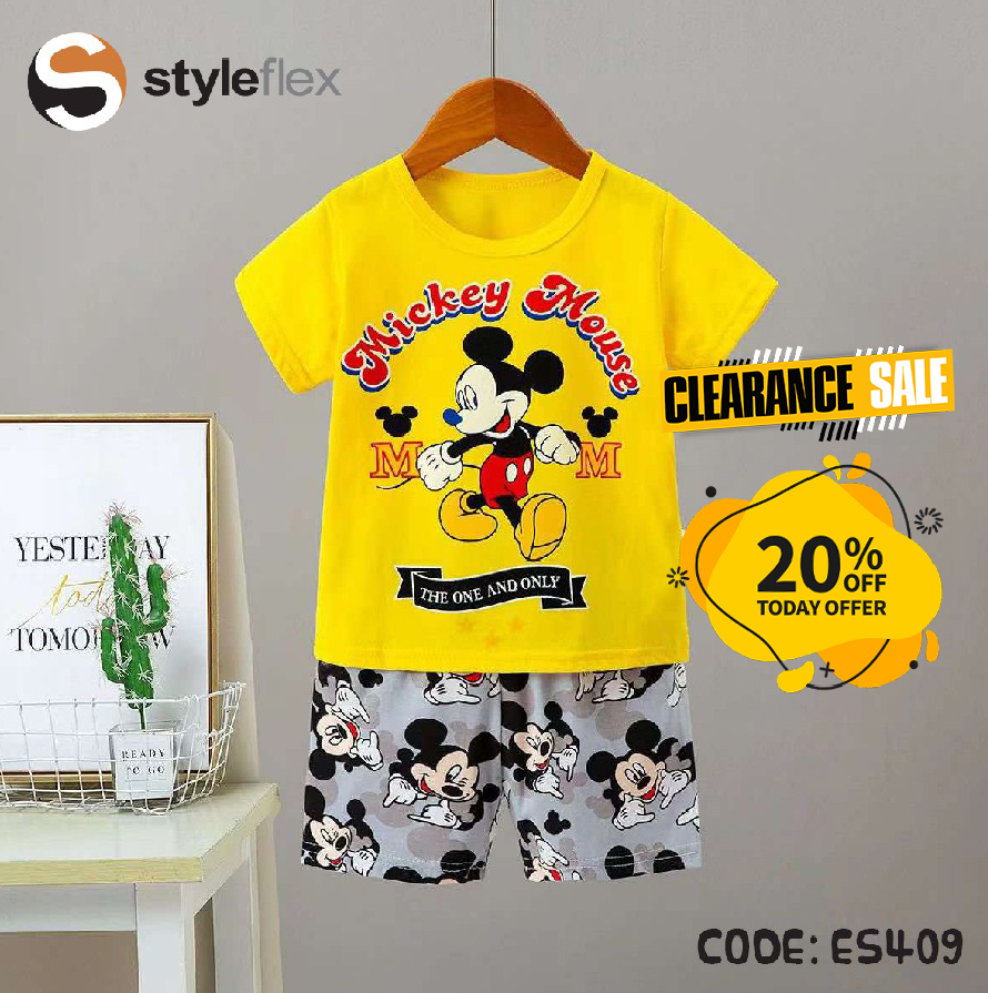 Yellow Micky - Imported Baby Set - Casual Set