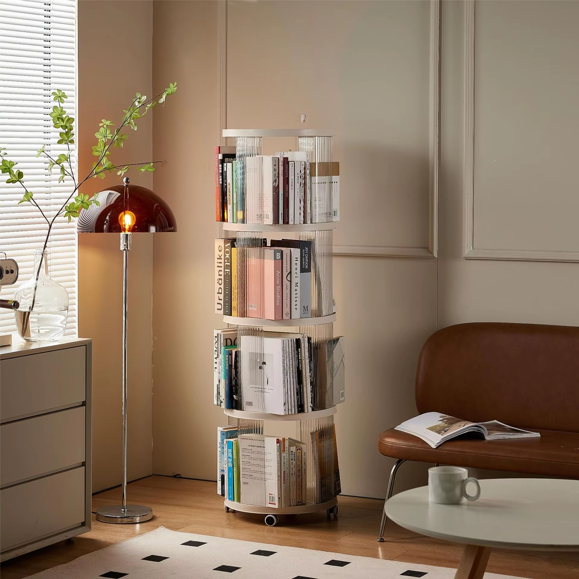 Rotating Multi-Layer Moynamotimart Book shelf
