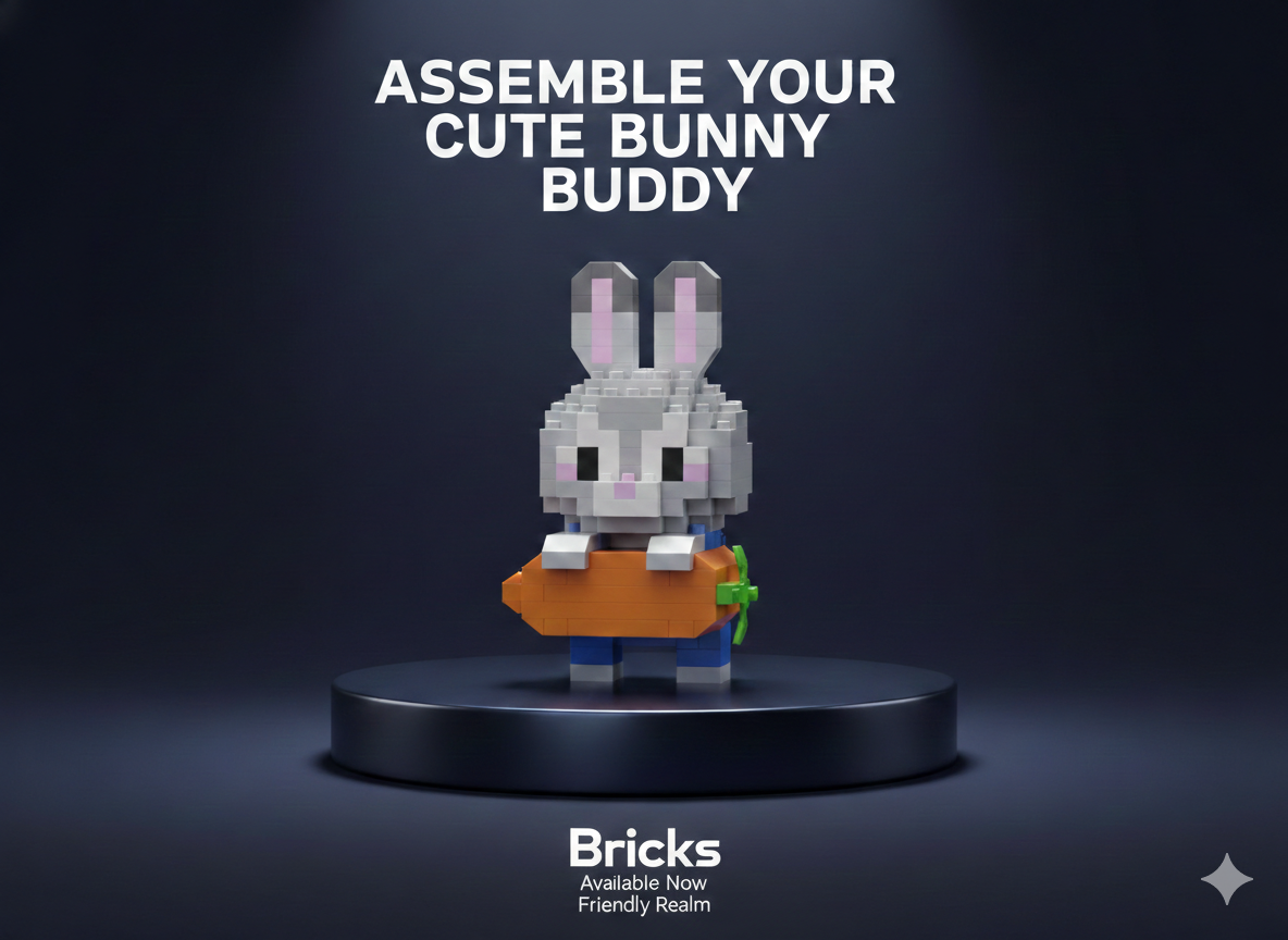 Judy Hopps -Bricks Cute Bunny Buddy - Rabbit Hero Building Set