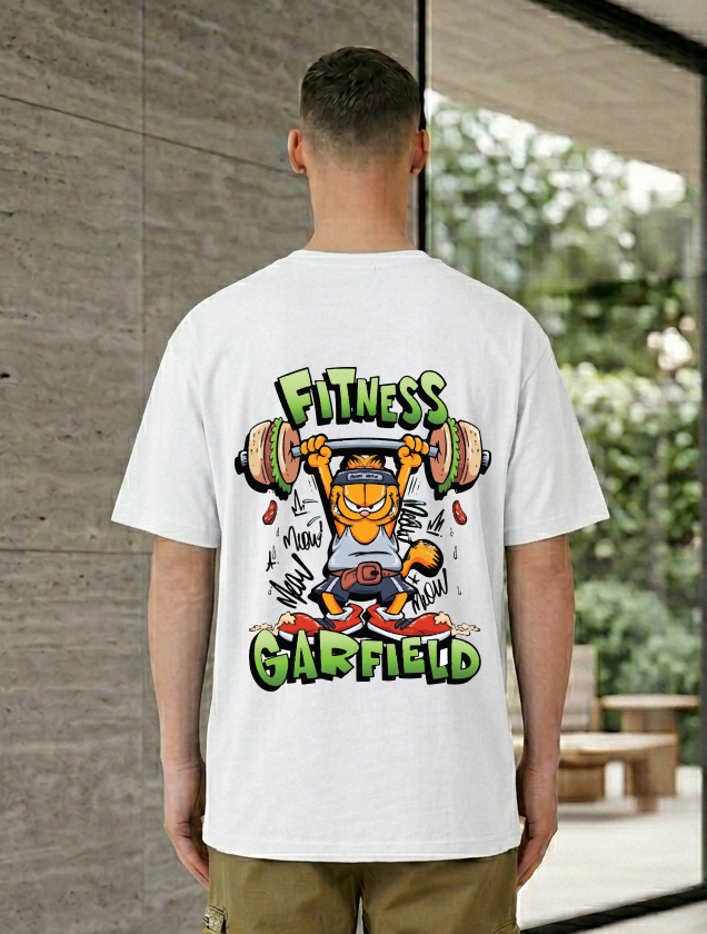 Fitness Garfield Graphic Printed T-Shirt