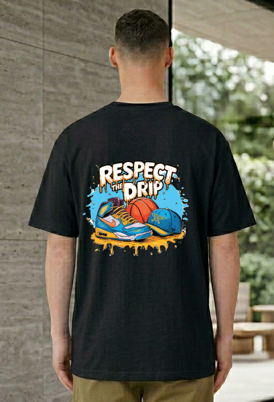 Respect The Drip Graphic Back Print T-Shirt