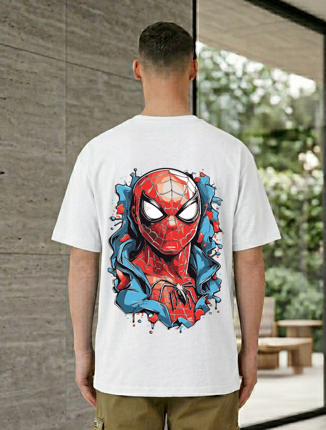 Spider Hero Graphic Back Print T-Shirt