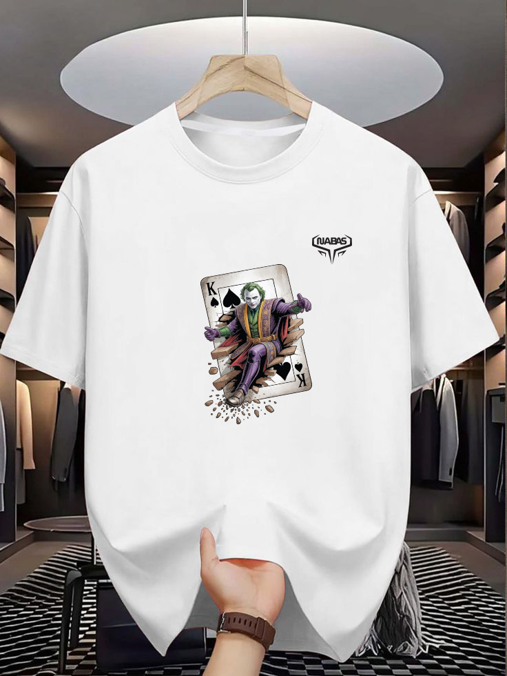 Joker King of Spades Graphic White T-Shirt