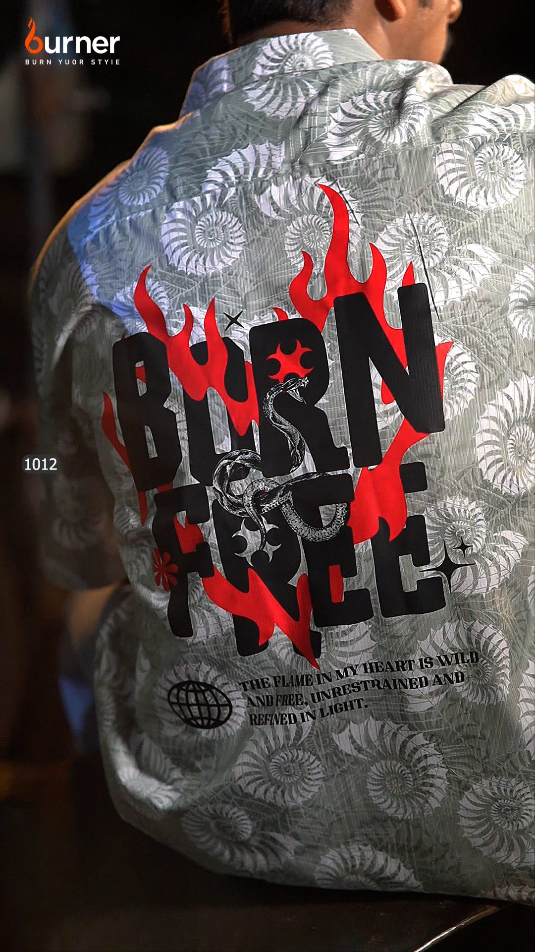 Cuban Collar Boxy Shirt BORN FREE, Code- 1012 - Image 4