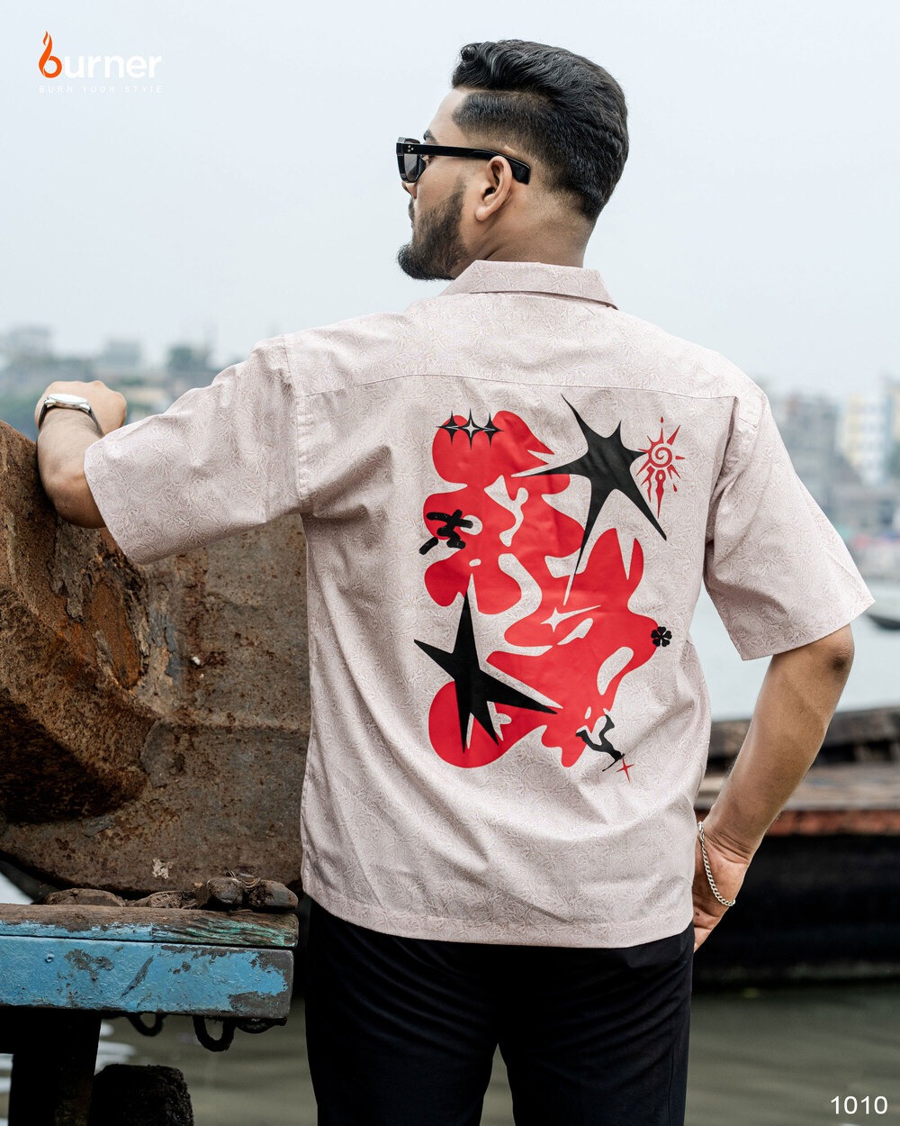 Cuban Collar Boxy Shirt SUPER STAR, Code- 1010 - Image 2