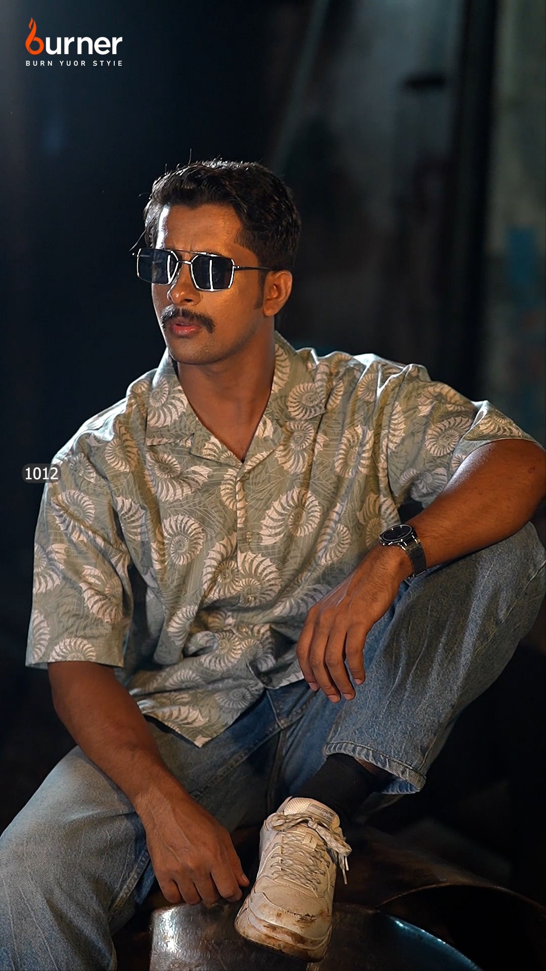 Cuban Collar Boxy Shirt BORN FREE, Code- 1012 - Image 1