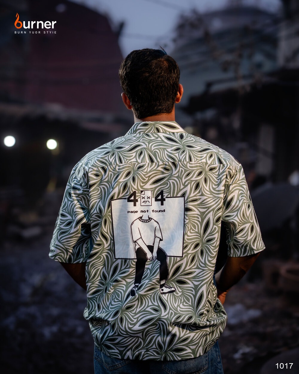 Cuban Collar Boxy Shirt EROOR, Code-1017 - Image 2