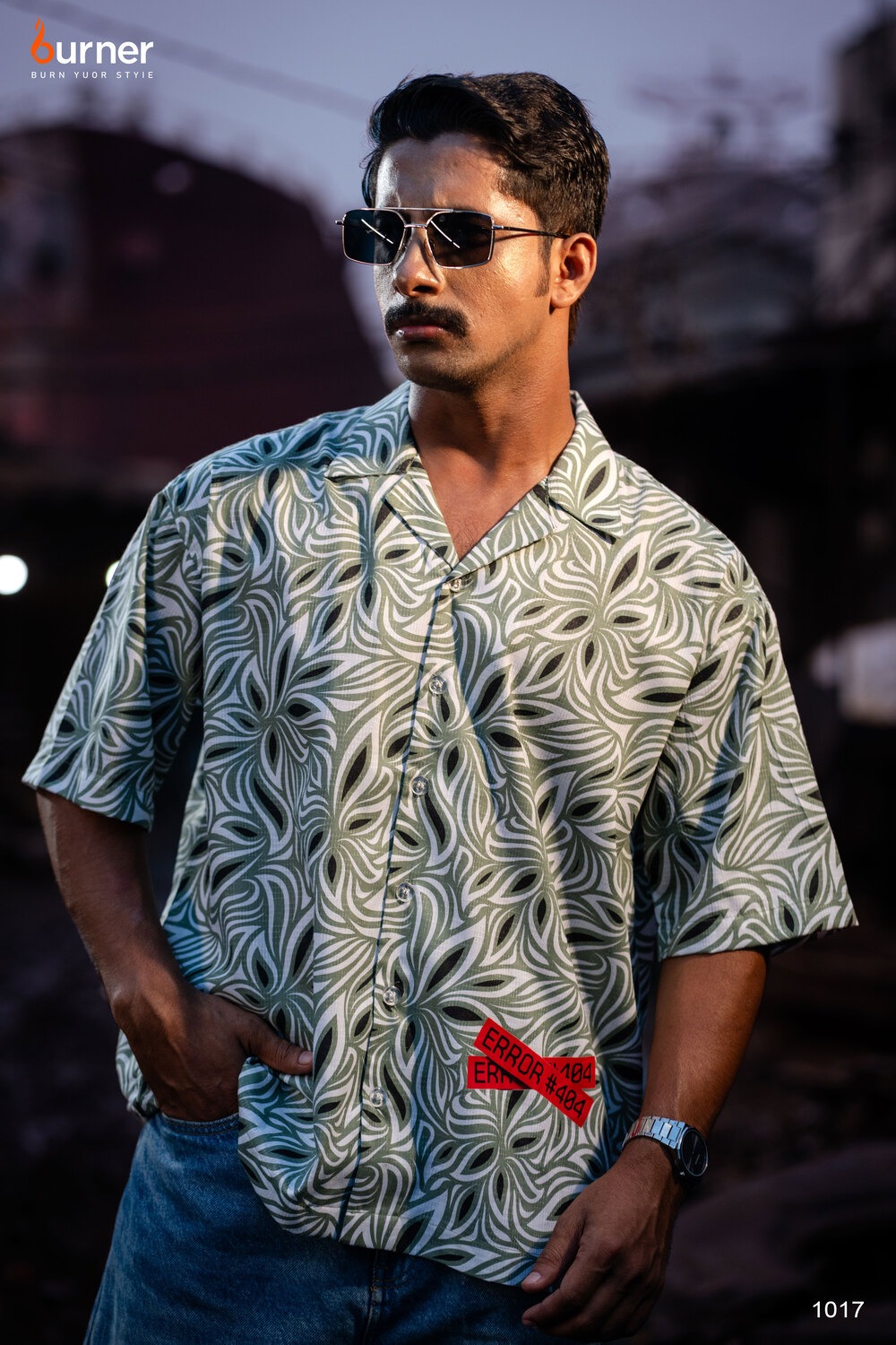 Cuban Collar Boxy Shirt EROOR, Code-1017 - Image 3