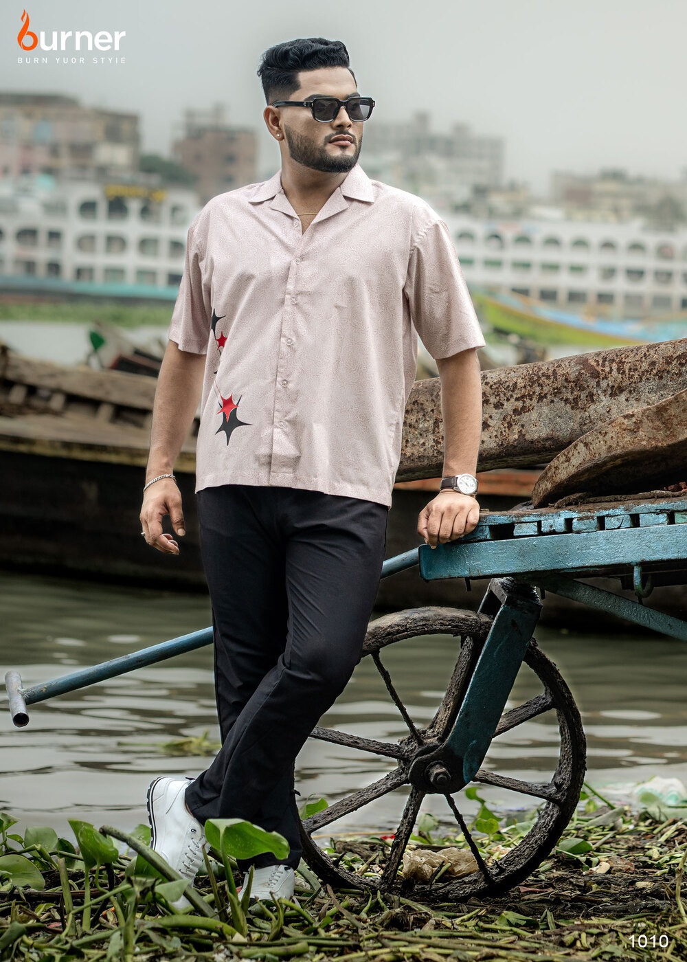 Cuban Collar Boxy Shirt SUPER STAR, Code- 1010 - Image 3
