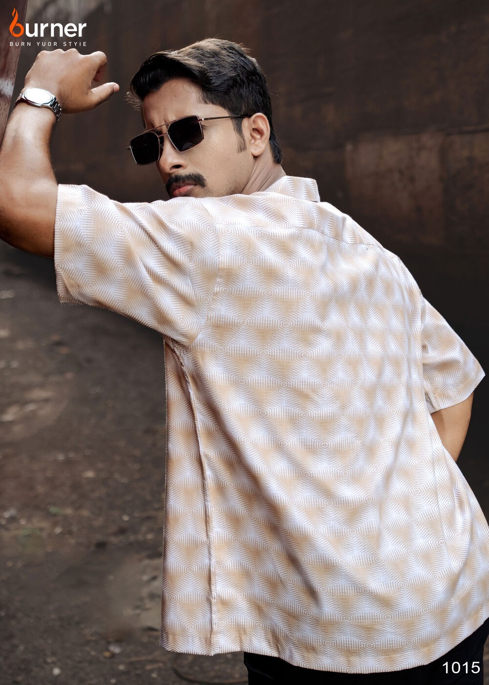 Cuban Collar Boxy Shirt FLOWE 2, Code-1015 - Image 2