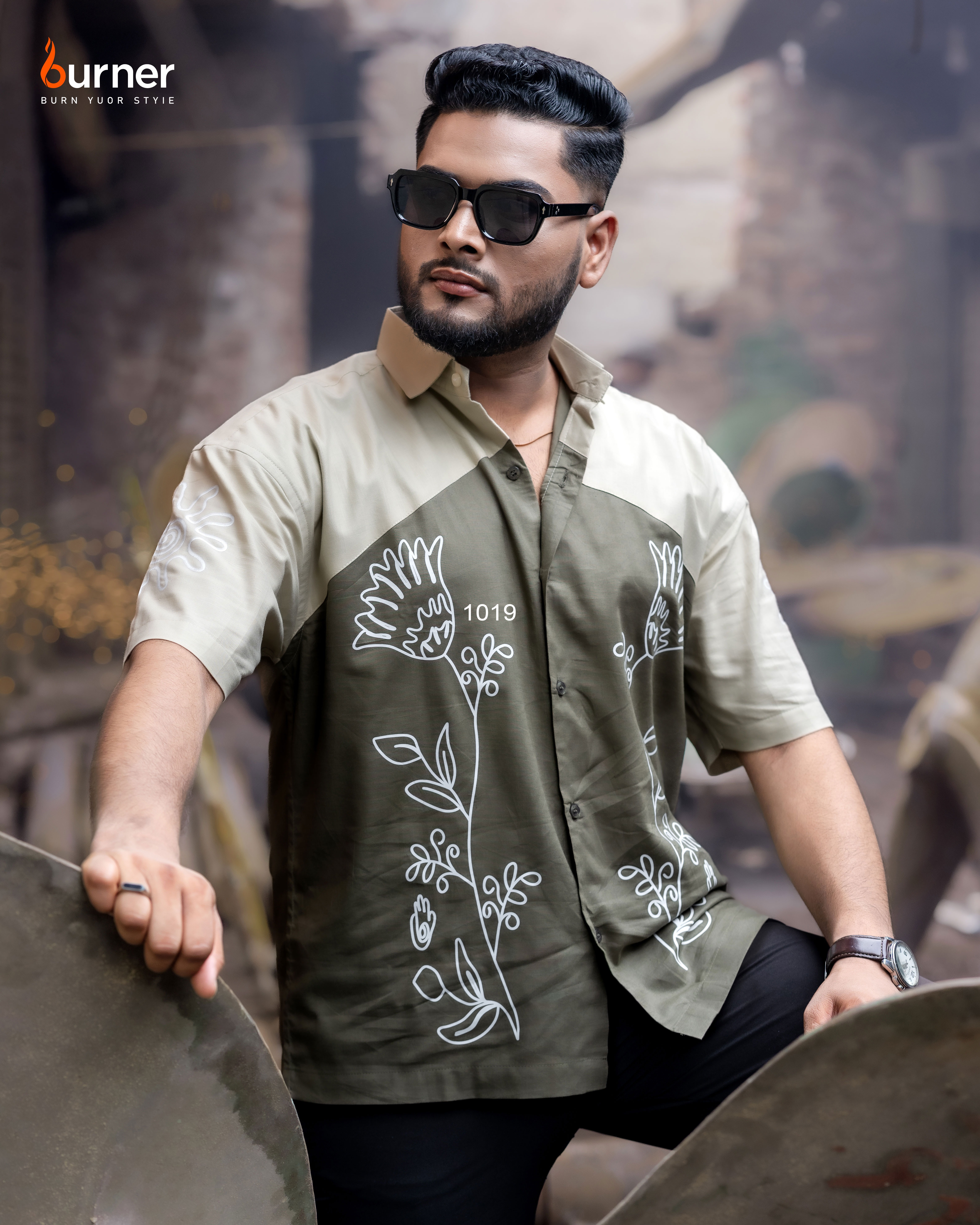 Boxy Shirt FLOWER, Code-1019 - Image 3
