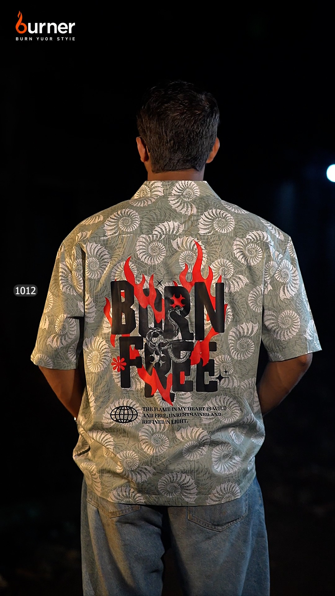 Cuban Collar Boxy Shirt BORN FREE, Code- 1012 - Image 2