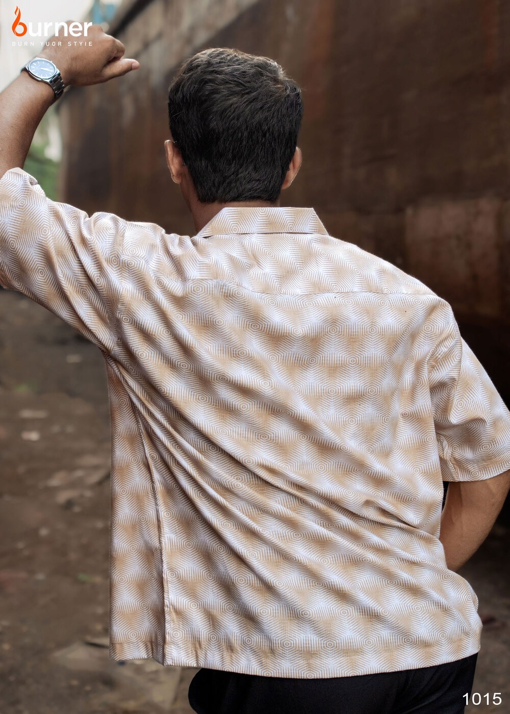 Cuban Collar Boxy Shirt FLOWE 2, Code-1015 - Image 3