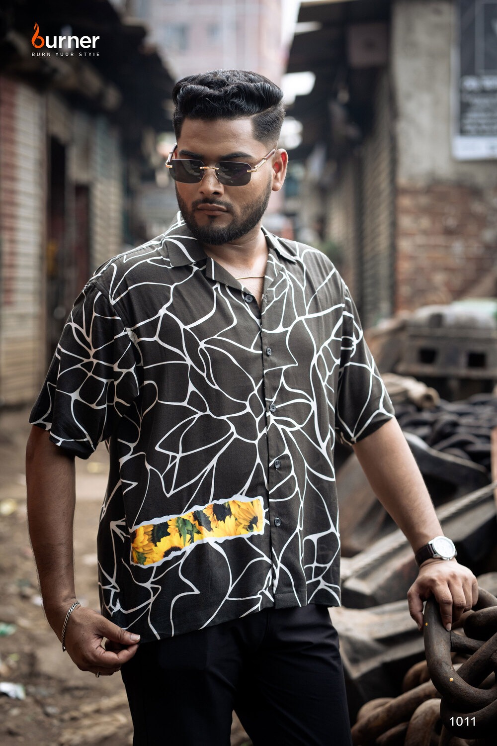 Cuban Collar Boxy Shirt GOOD DAY, Code- 1011 - Image 1