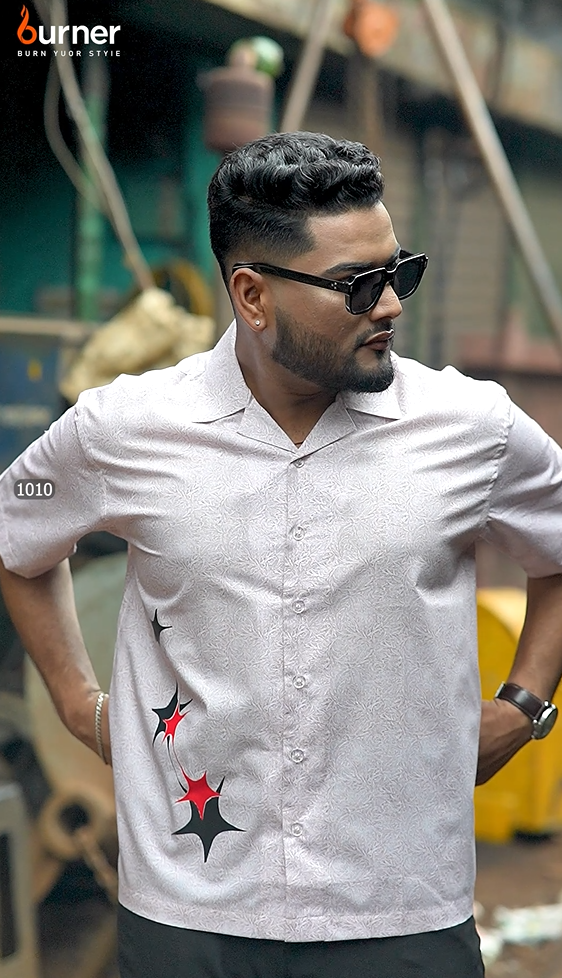 Cuban Collar Boxy Shirt SUPER STAR, Code- 1010 - Image 4