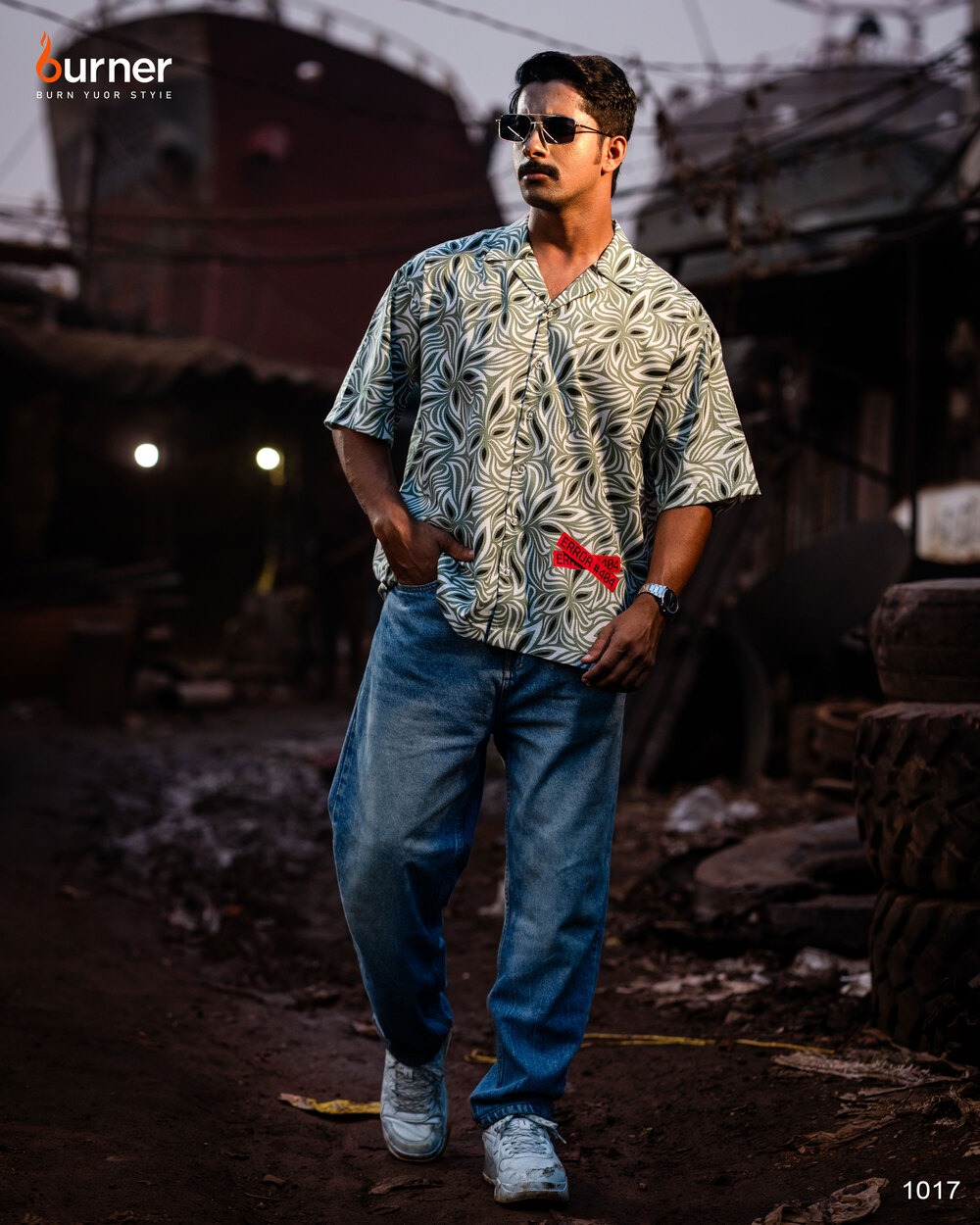 Cuban Collar Boxy Shirt EROOR, Code-1017 - Image 1