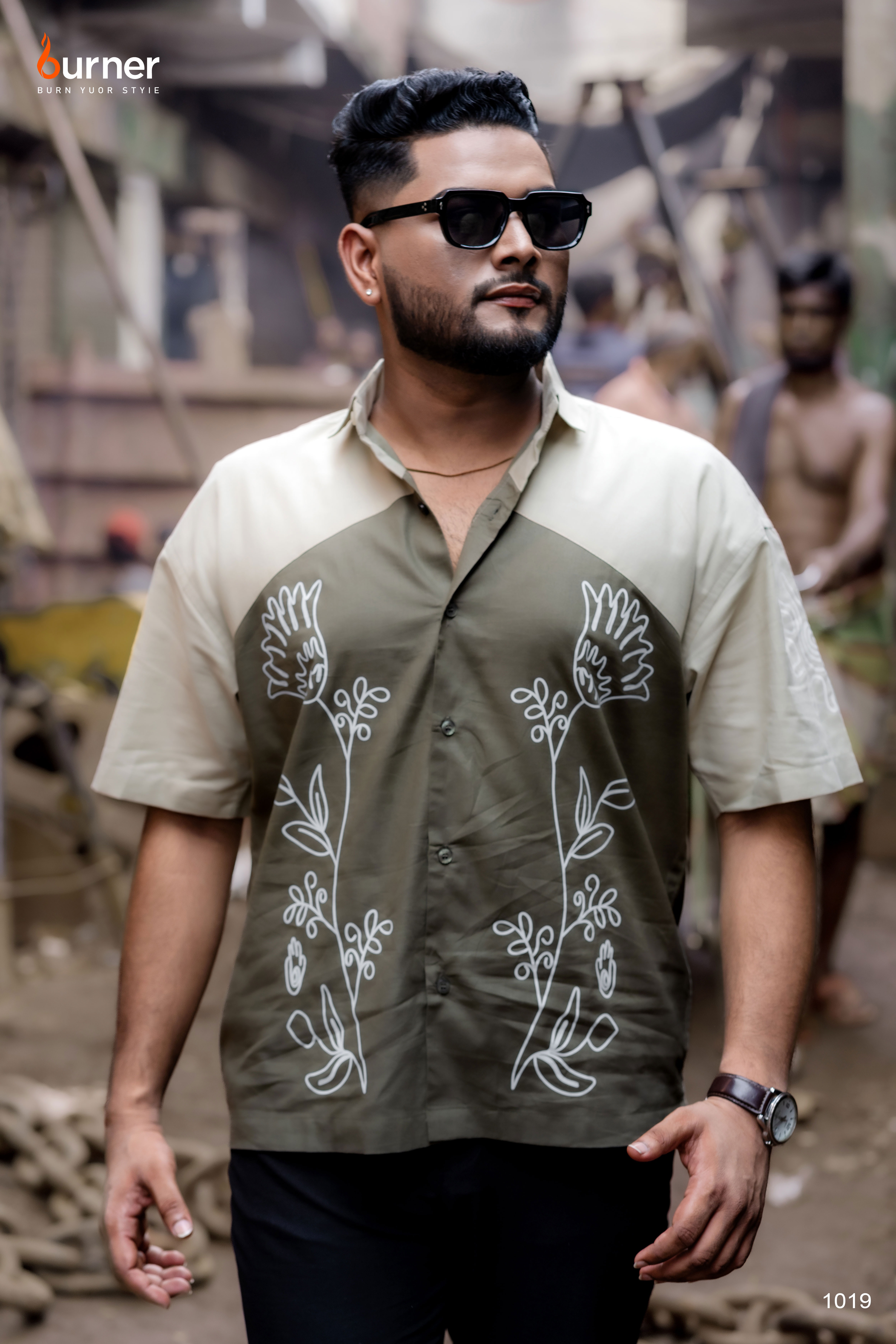 Boxy Shirt FLOWER, Code-1019