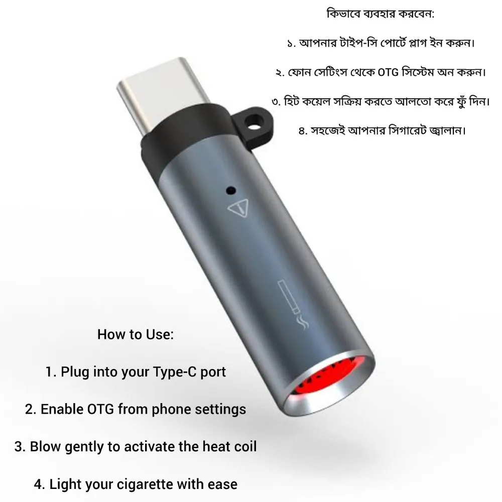 Premium Blowing Type-C Mobile Phone Cigarette Lighter_img_2