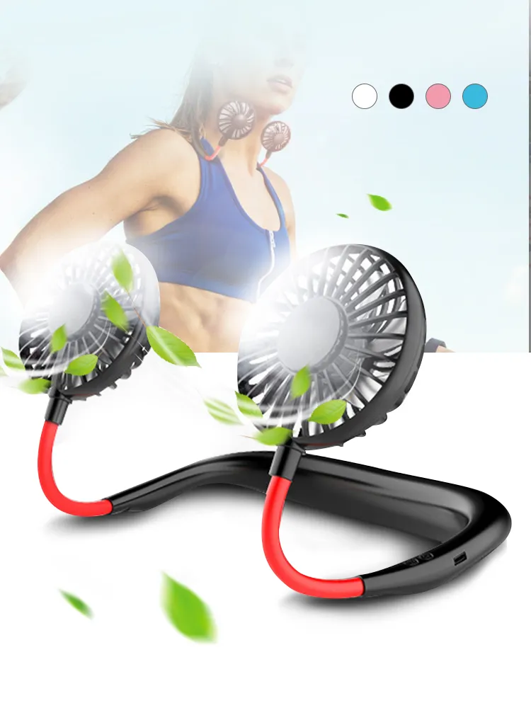 4th Generation 2000MAH Rechargeable neck Fan with light - Kitchen Fan - Sports Fan_img_4