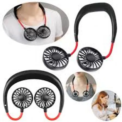4th Generation 2000MAH Rechargeable neck Fan with light - Kitchen Fan - Sports Fan_img_7