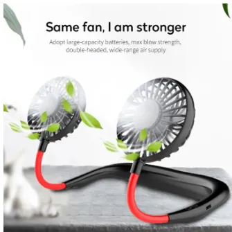 4th Generation 2000MAH Rechargeable neck Fan with light - Kitchen Fan - Sports Fan_img_8