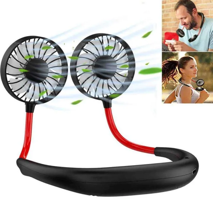 4th Generation 2000MAH Rechargeable neck Fan with light - Kitchen Fan - Sports Fan_img_9