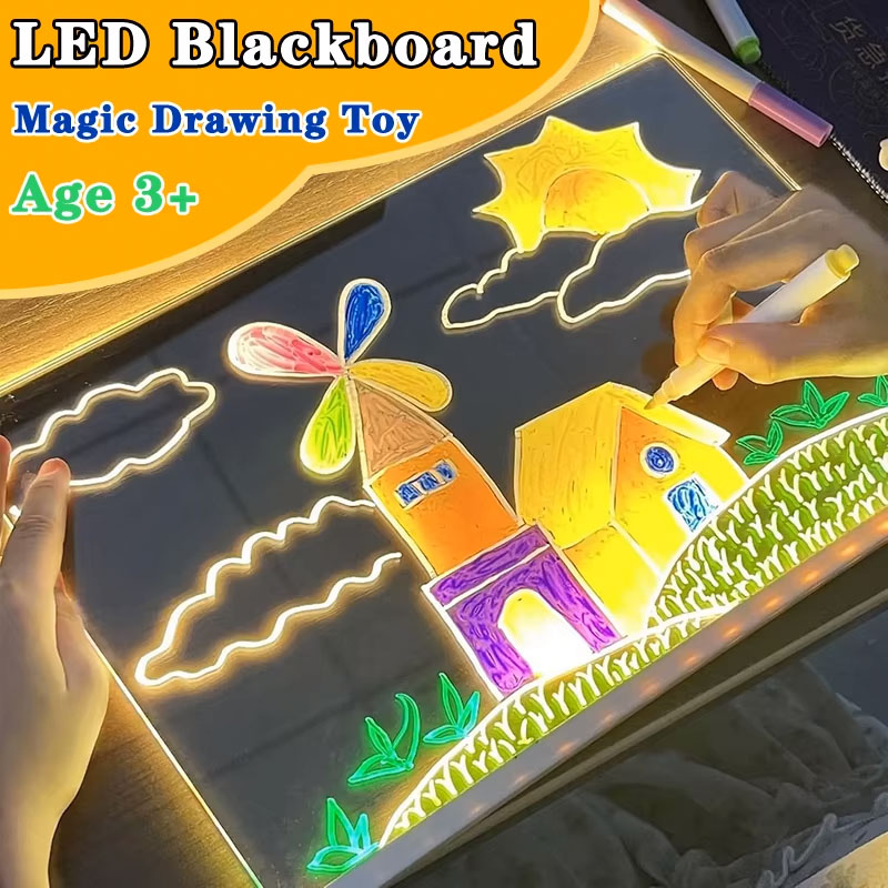 LED Magic Drawing Board With Fluorescent Acrylic KId's Toy_img_8