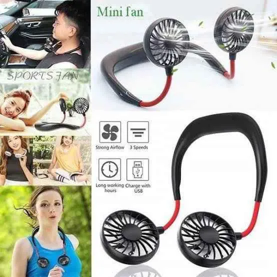 4th Generation 2000MAH Rechargeable neck Fan with light - Kitchen Fan - Sports Fan_img_10