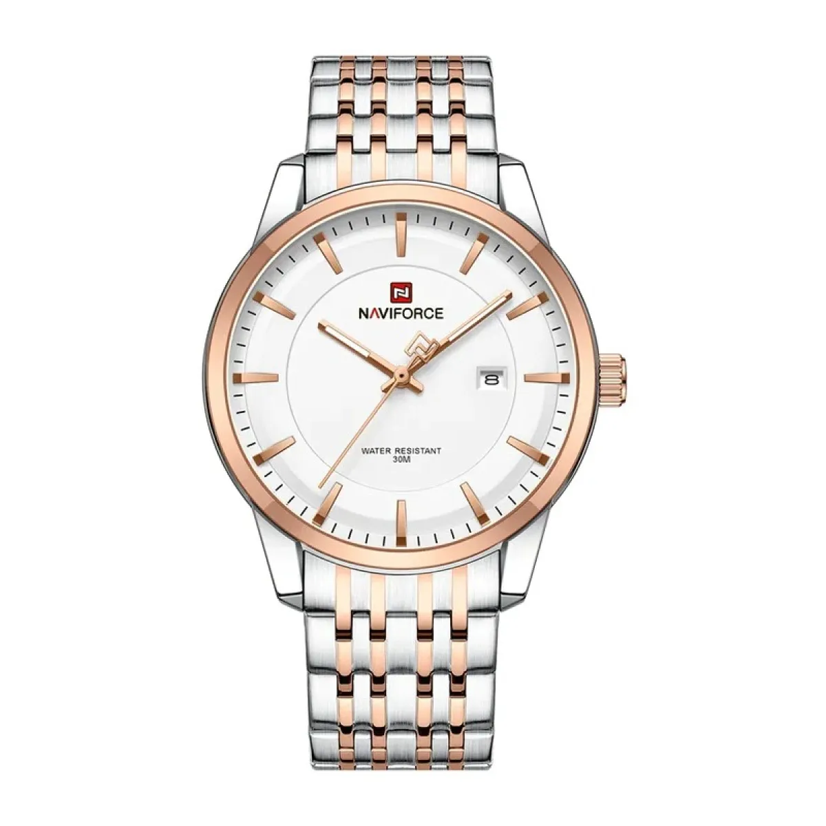 Naviforce 9228 – Silver White Rose Gold