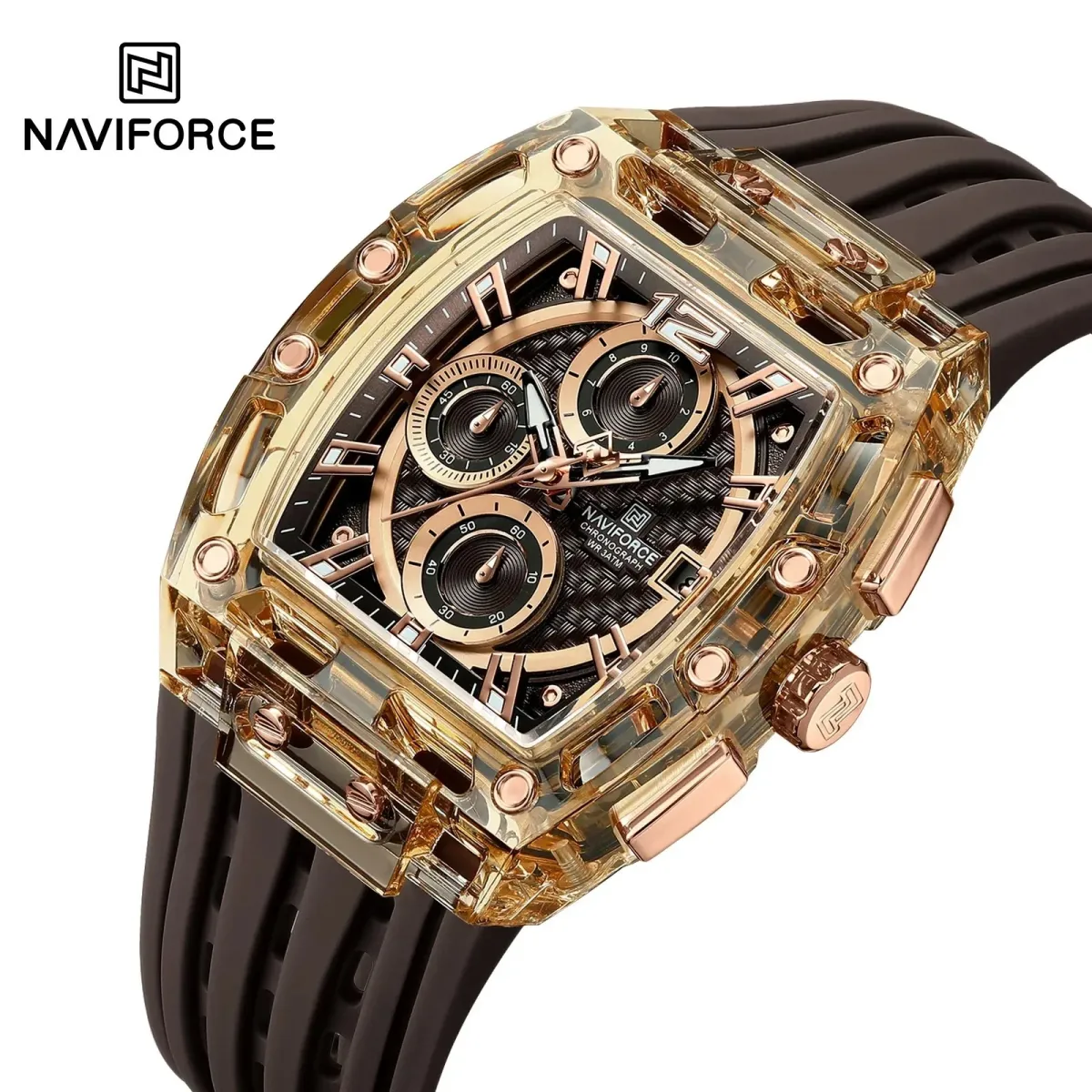 NaviForce Watch NF7105-Coffee/RoseGold