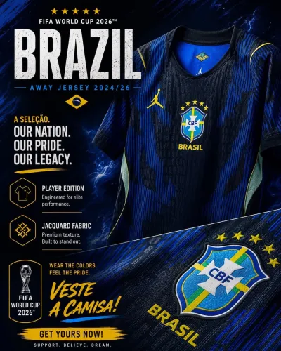 Brazil World Cup 2026 Away Kit - Player Edition Half Sleeve._img_0
