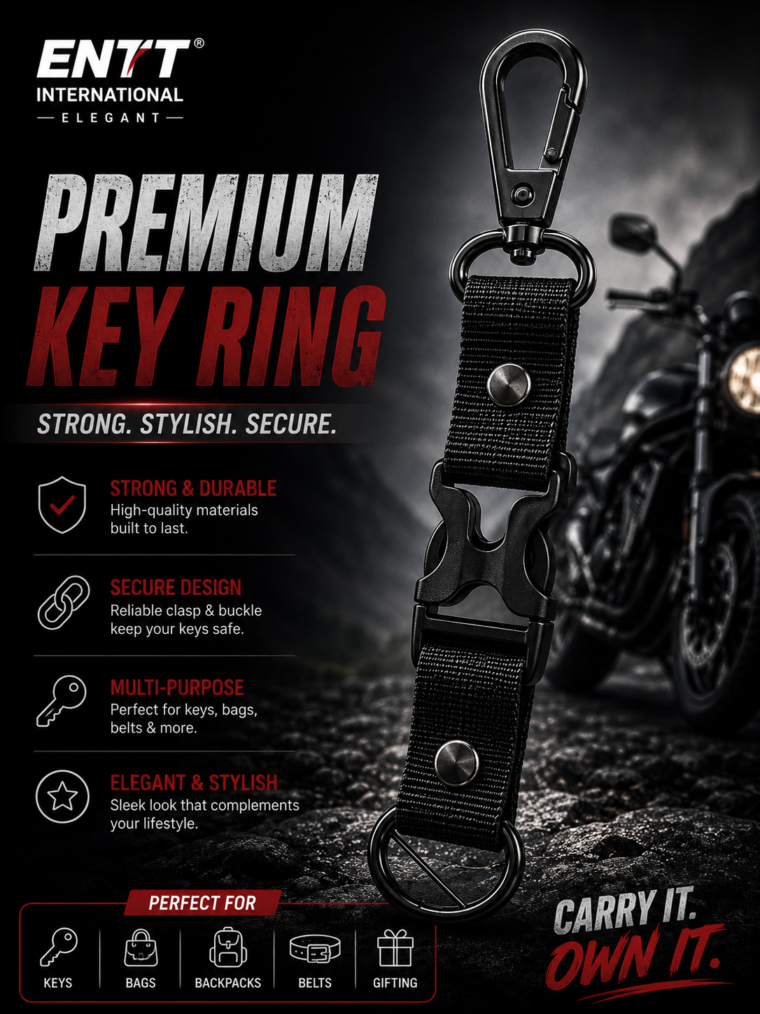 Premium Single Key Ring - Image 1