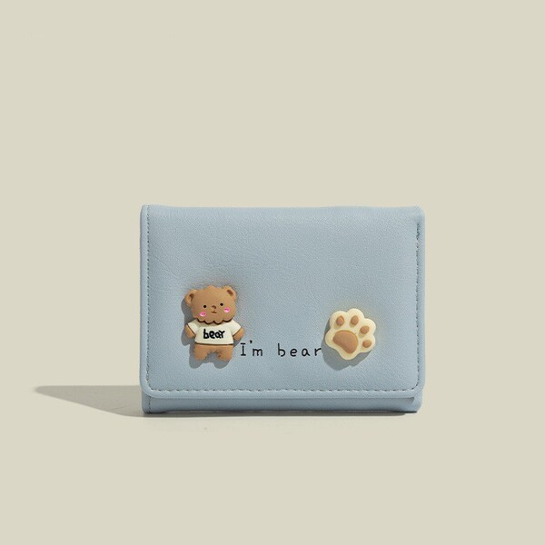 Cute Bear & Paw Print Mini Folding Ladies Wallet - Gift Ghor