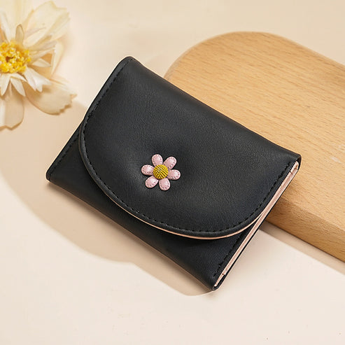 Cute Daisy Flower 3D Patch Mini Folding Ladies Wallet - Gift Ghor