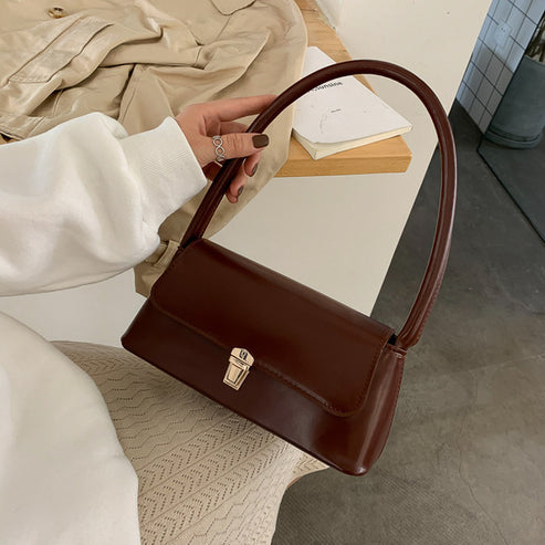 Vintage Leather Shoulder Bag Baguette Handbag for Women - Gift Ghor
