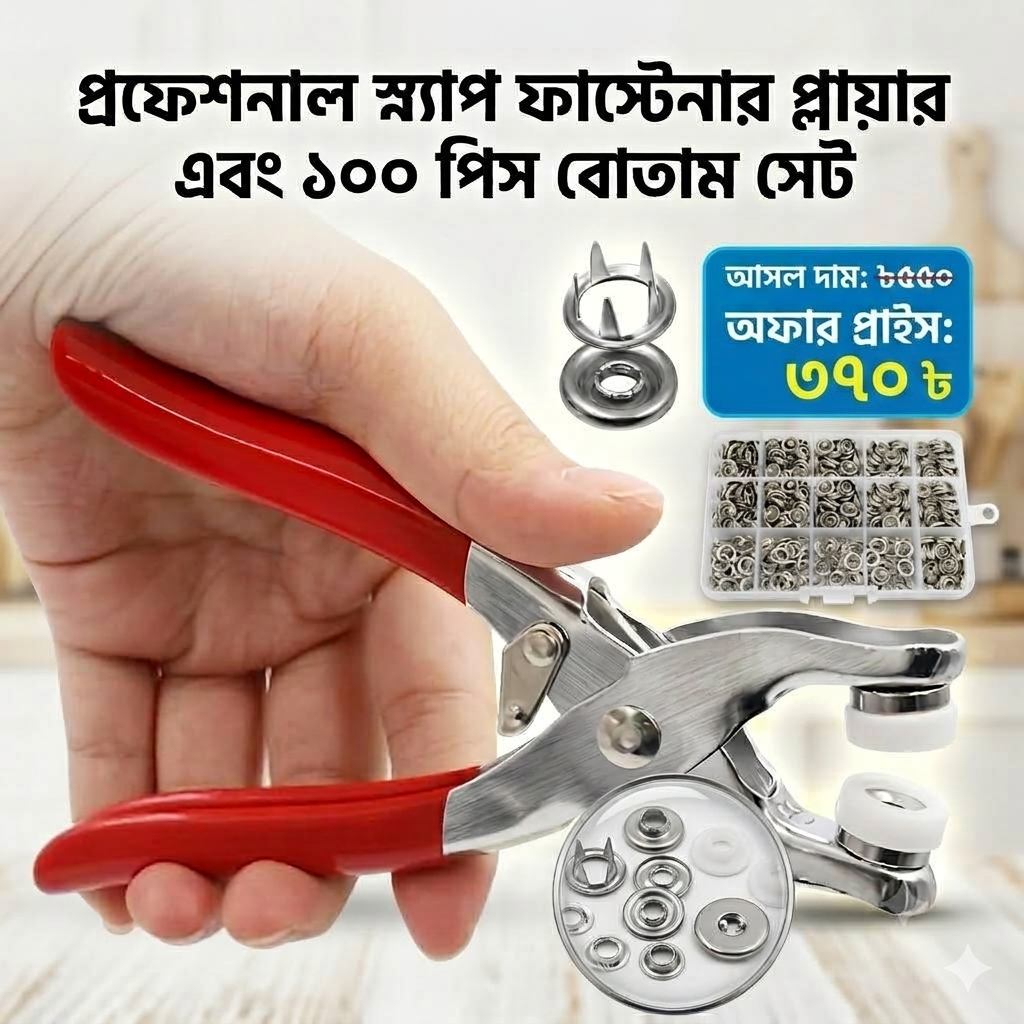 টিচ বাটন মেশিন, স্ন্যাপ বাটন কিট, টিপ বোতাম মেশিন-Tich Button Machine, Snaps Buttons Kit For clothes, shoes Sewing Tools